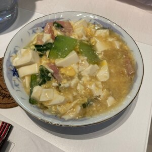 チンゲン菜とベーコンの中華煮